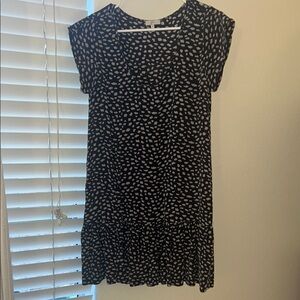 Joie Black and White Ruffled Mini Sundress